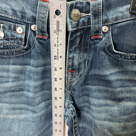 True Religion Flap Pocket Straight Jeans Womens 28 Blue Denim Stretch 2509 - Picture 5 of 11